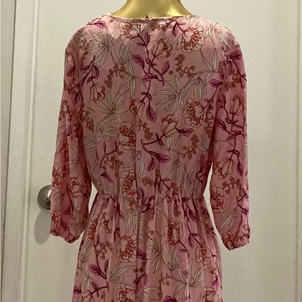 Boho Pink Floral Dress - Picture 2 of 6